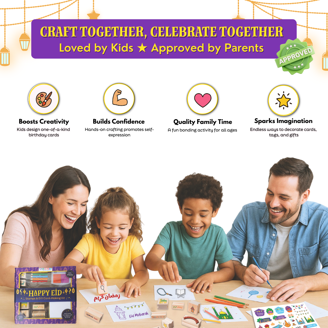 BLESSED RAMADAN & EID - Wooden stamps & DIY Card Making Kit