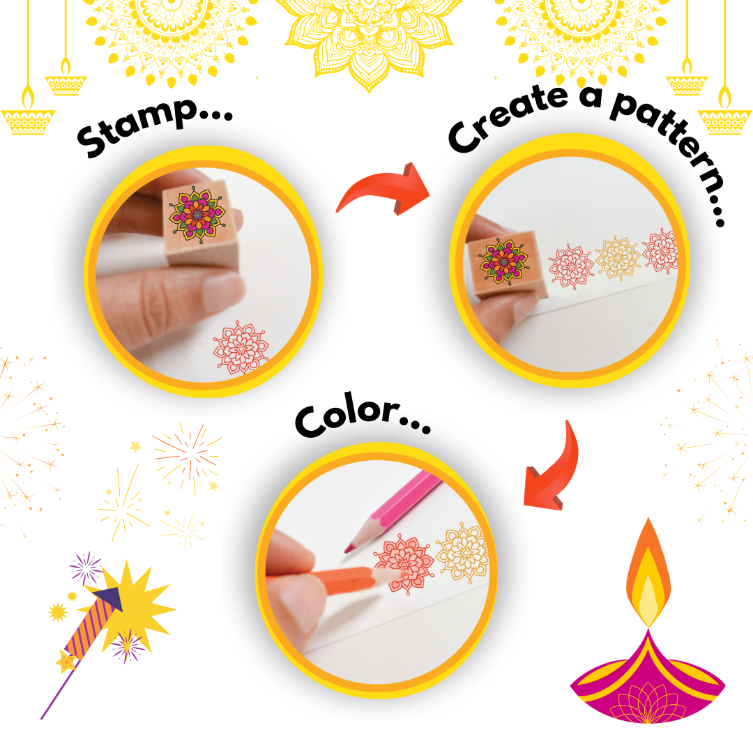 HAPPY DIWALI - Wooden Stamps & DIY Card Making Kit