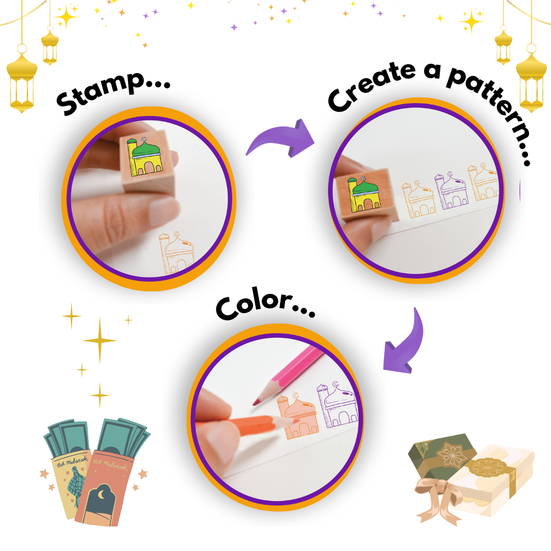 BLESSED RAMADAN & EID - Wooden stamps & DIY Card Making Kit