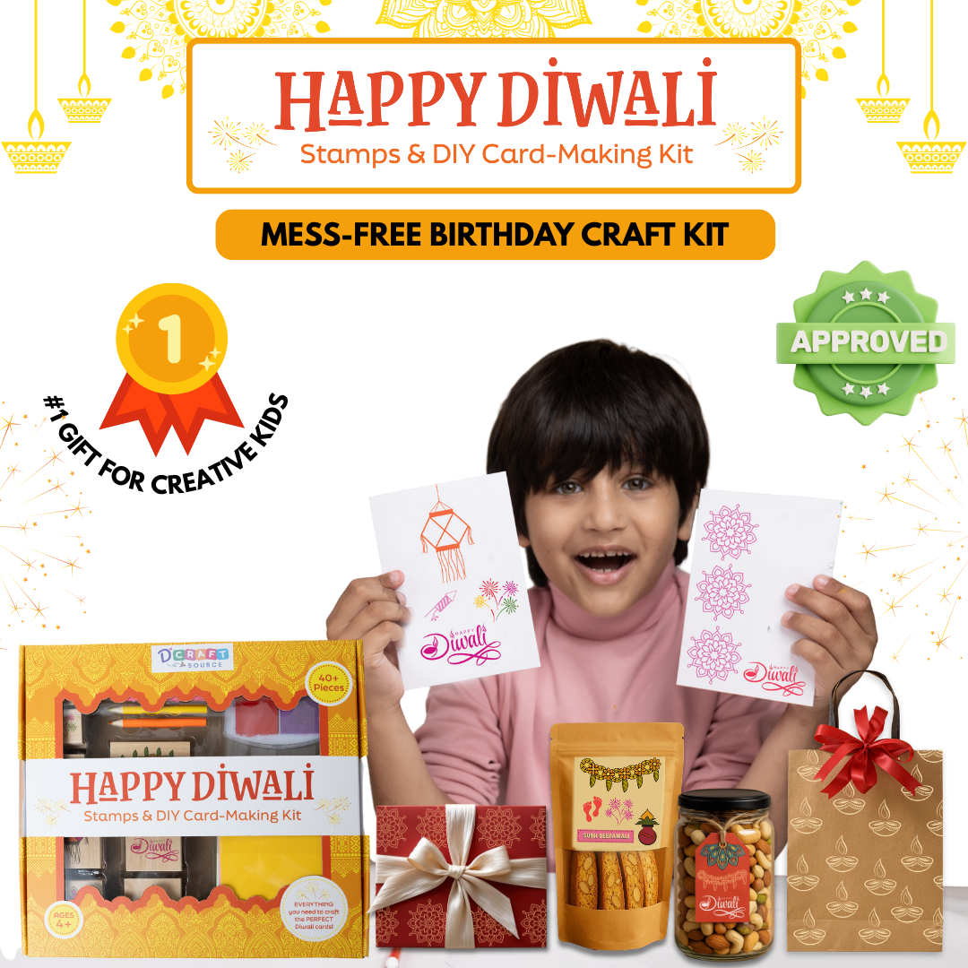 HAPPY DIWALI - Wooden Stamps & DIY Card Making Kit