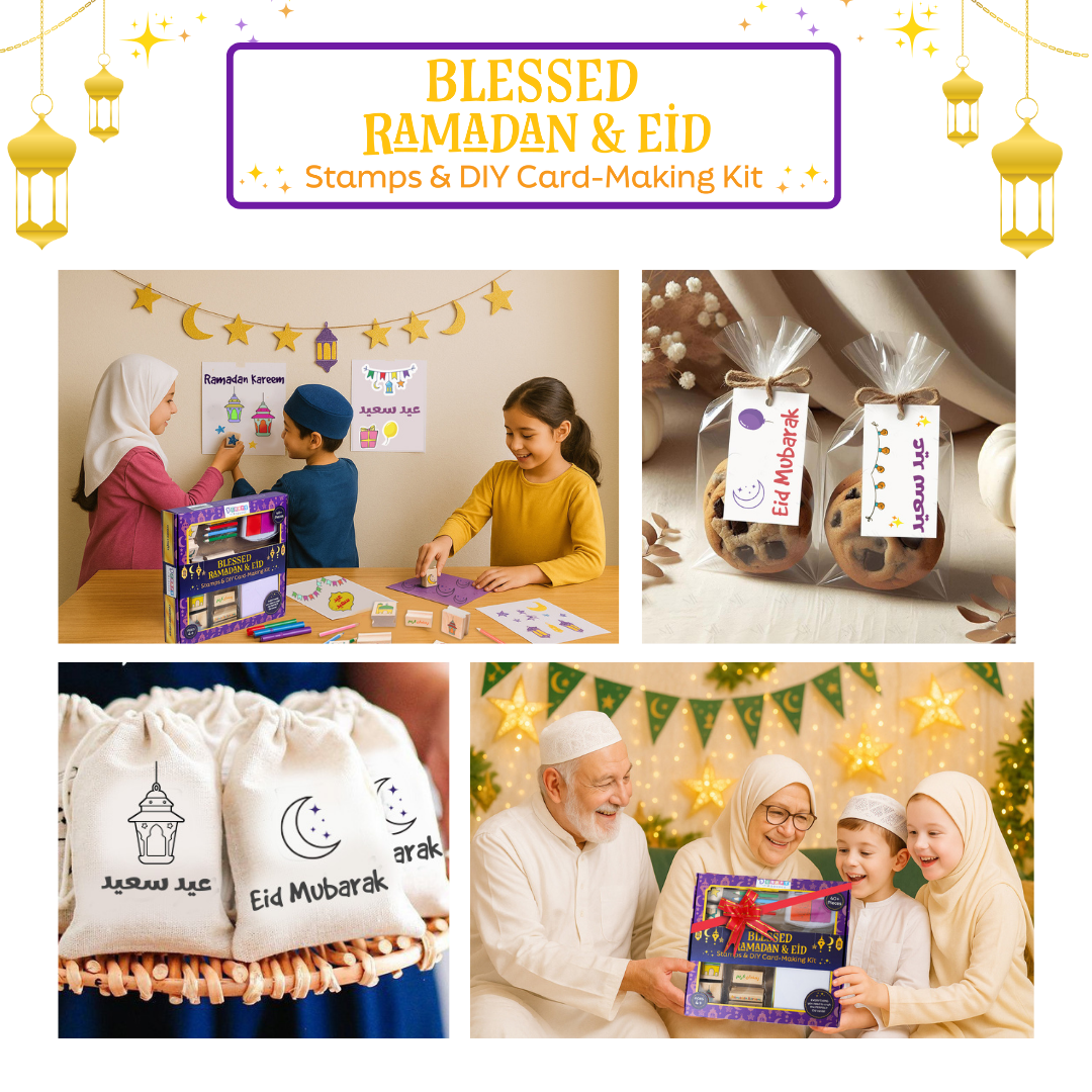 BLESSED RAMADAN & EID - Wooden stamps & DIY Card Making Kit