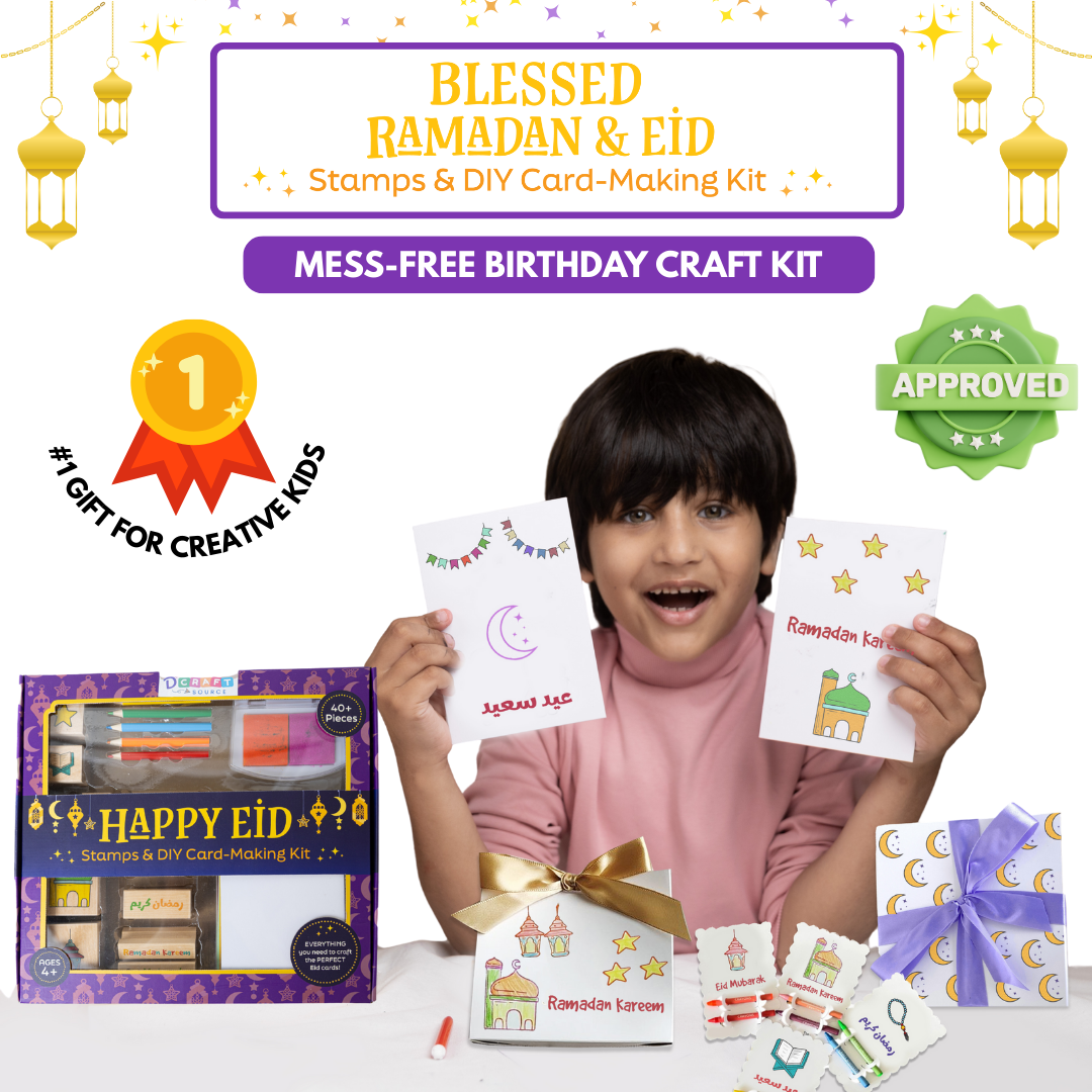 BLESSED RAMADAN & EID - Wooden stamps & DIY Card Making Kit
