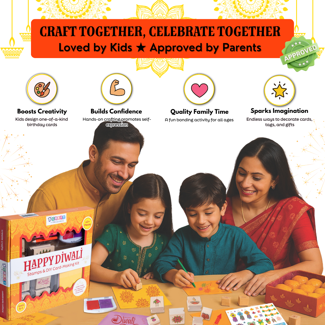 HAPPY DIWALI - Wooden Stamps & DIY Card Making Kit