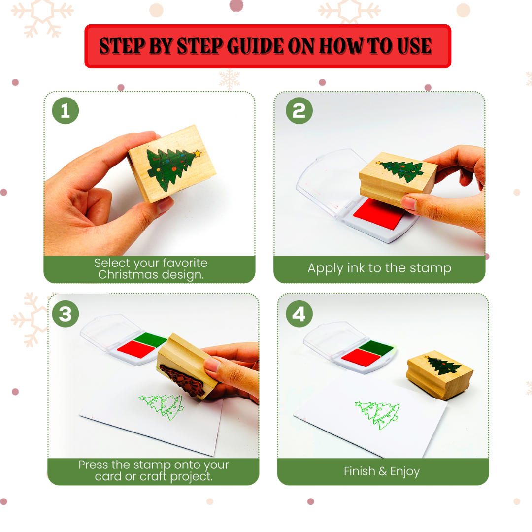 MERRY CHRISTMAS - Wooden Stamps & DIY Card Making Kit
