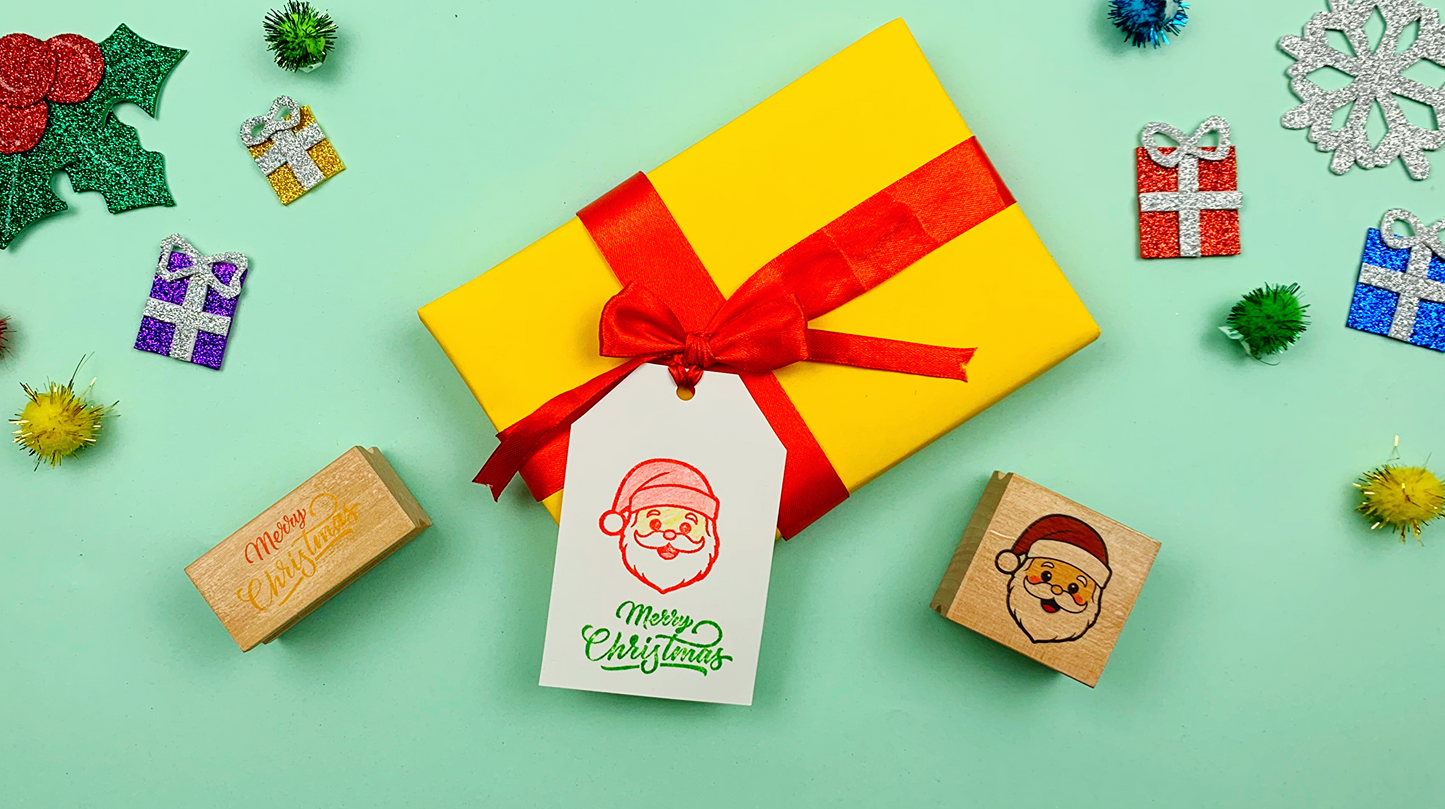 MERRY CHRISTMAS - Wooden Stamps & DIY Card Making Kit