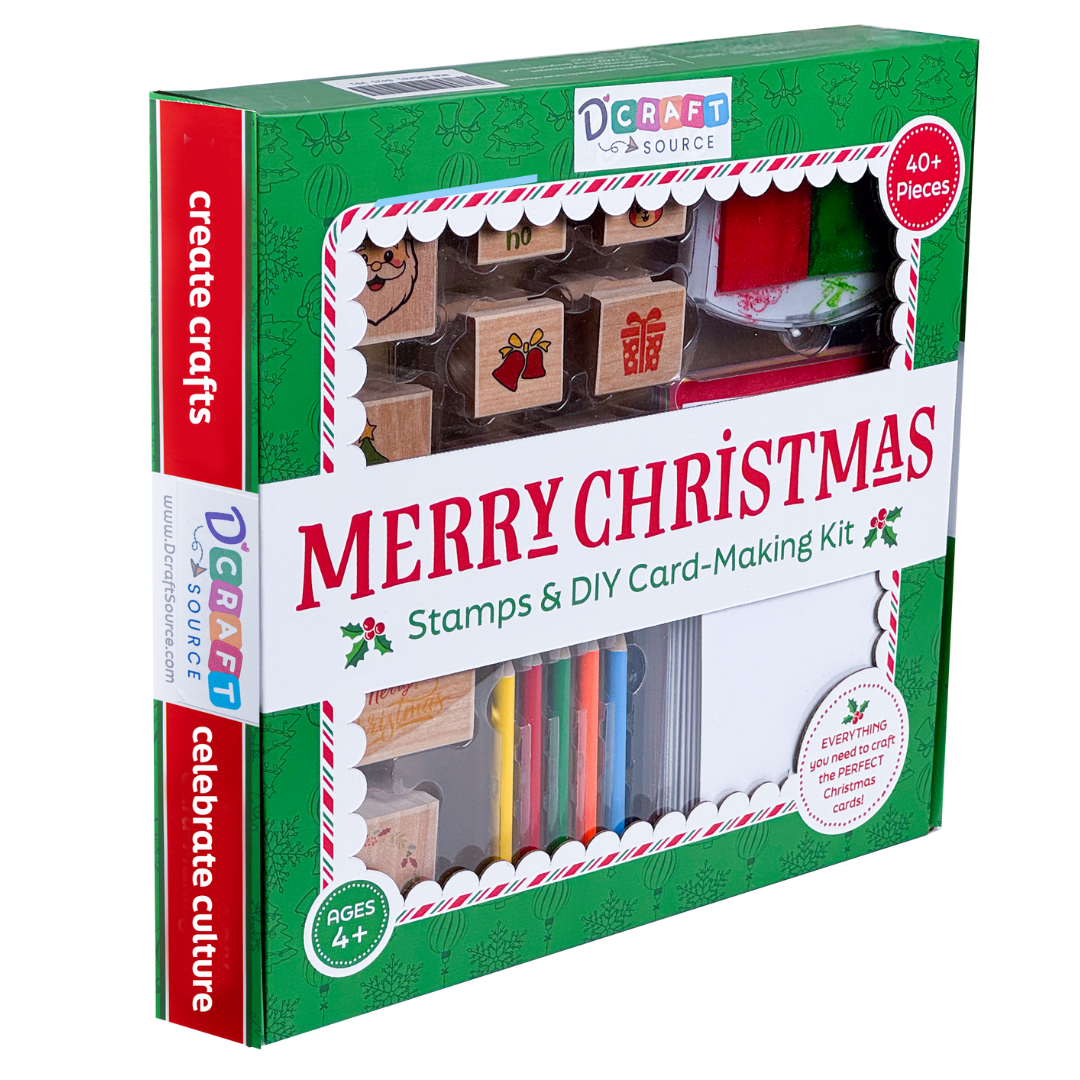 MERRY CHRISTMAS - Wooden Stamps & DIY Card Making Kit
