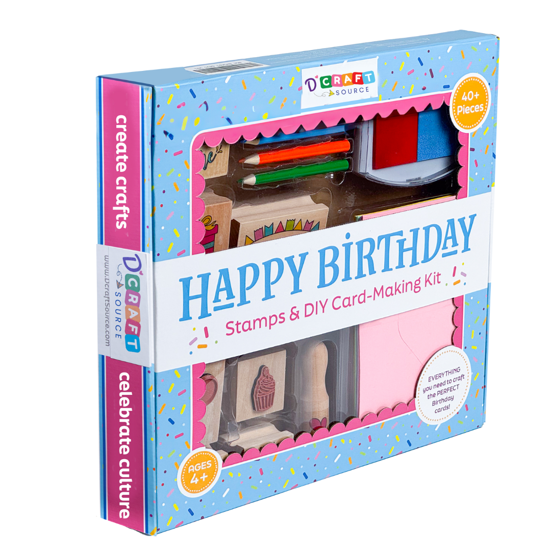 HAPPY BIRTHDAY - Wooden Stamps & DIY Card Making Kit