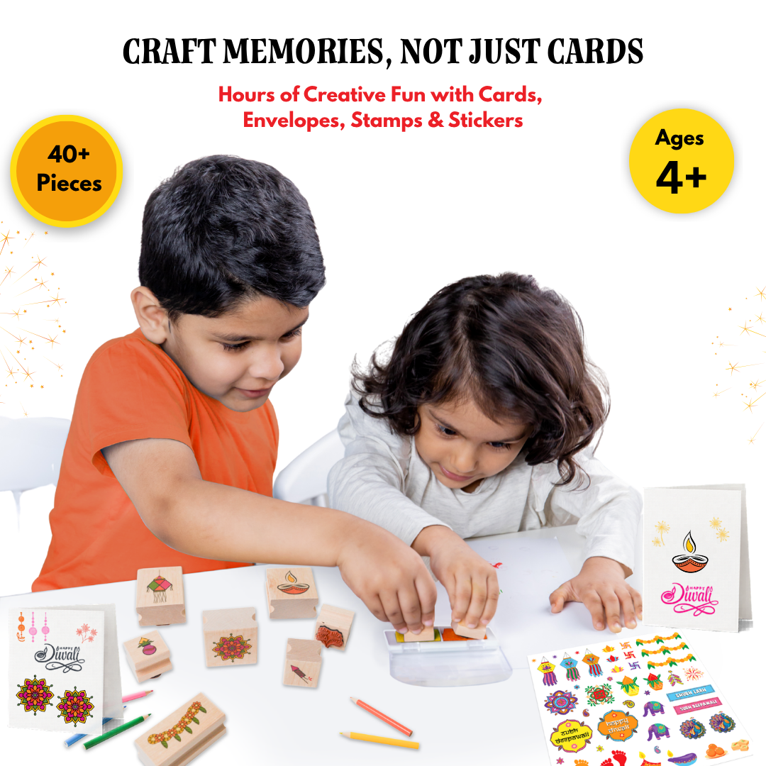 HAPPY DIWALI - Wooden Stamps & DIY Card Making Kit