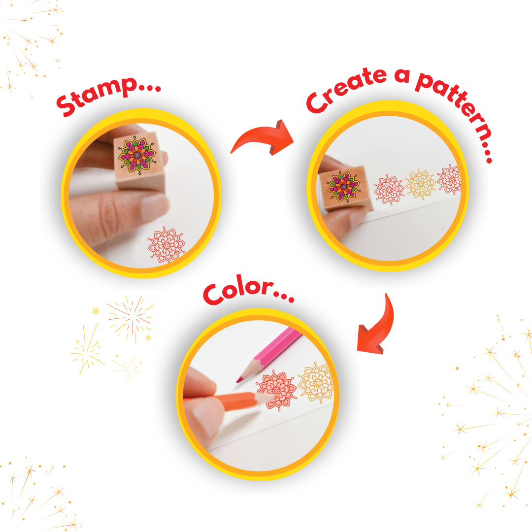 HAPPY DIWALI - Wooden Stamps & DIY Card Making Kit