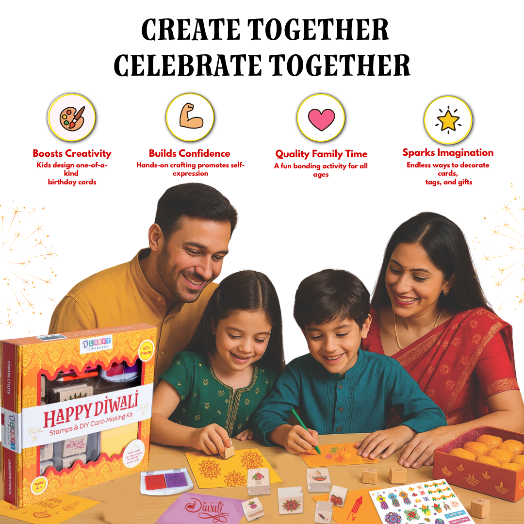 HAPPY DIWALI - Wooden Stamps & DIY Card Making Kit