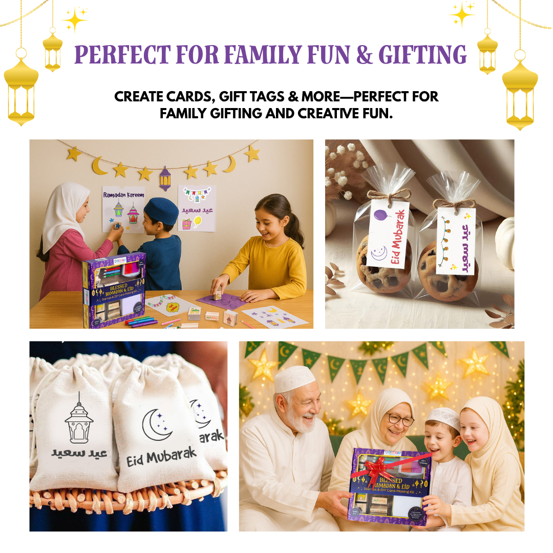 BLESSED RAMADAN & EID - Wooden stamps & DIY Card Making Kit