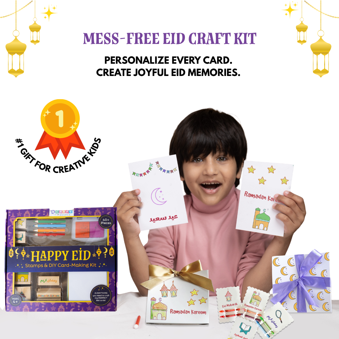 BLESSED RAMADAN & EID - Wooden stamps & DIY Card Making Kit