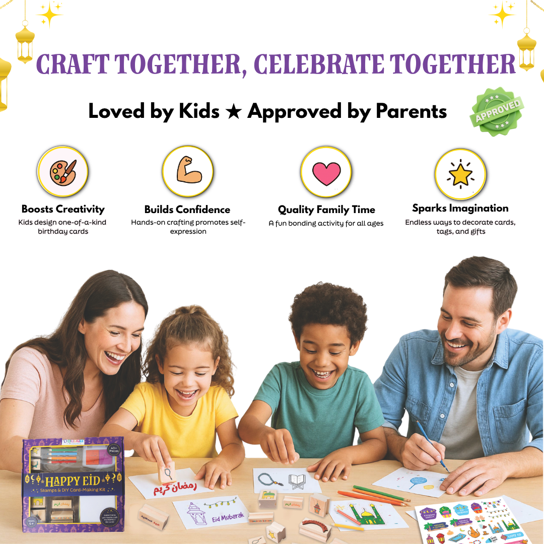 BLESSED RAMADAN & EID - Wooden stamps & DIY Card Making Kit