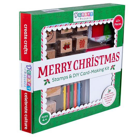 MERRY CHRISTMAS - Wooden Stamps & DIY Card Making Kit