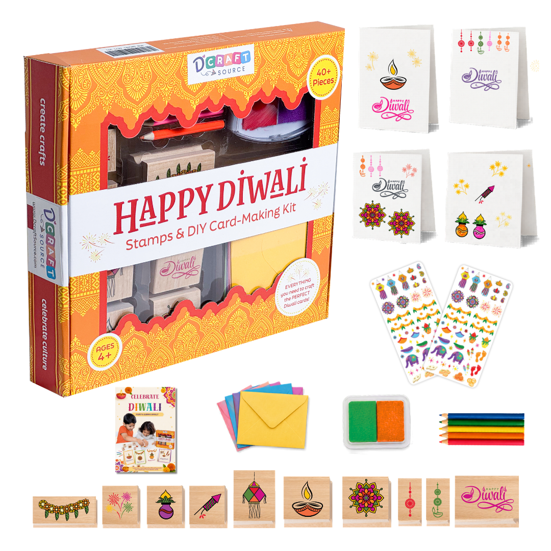 HAPPY DIWALI - Wooden Stamps & DIY Card Making Kit