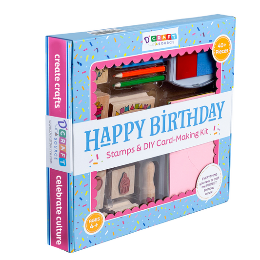 HAPPY BIRTHDAY - Wooden Stamps & DIY Card Making Kit